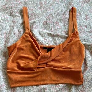 Orange Cropped Tank Top